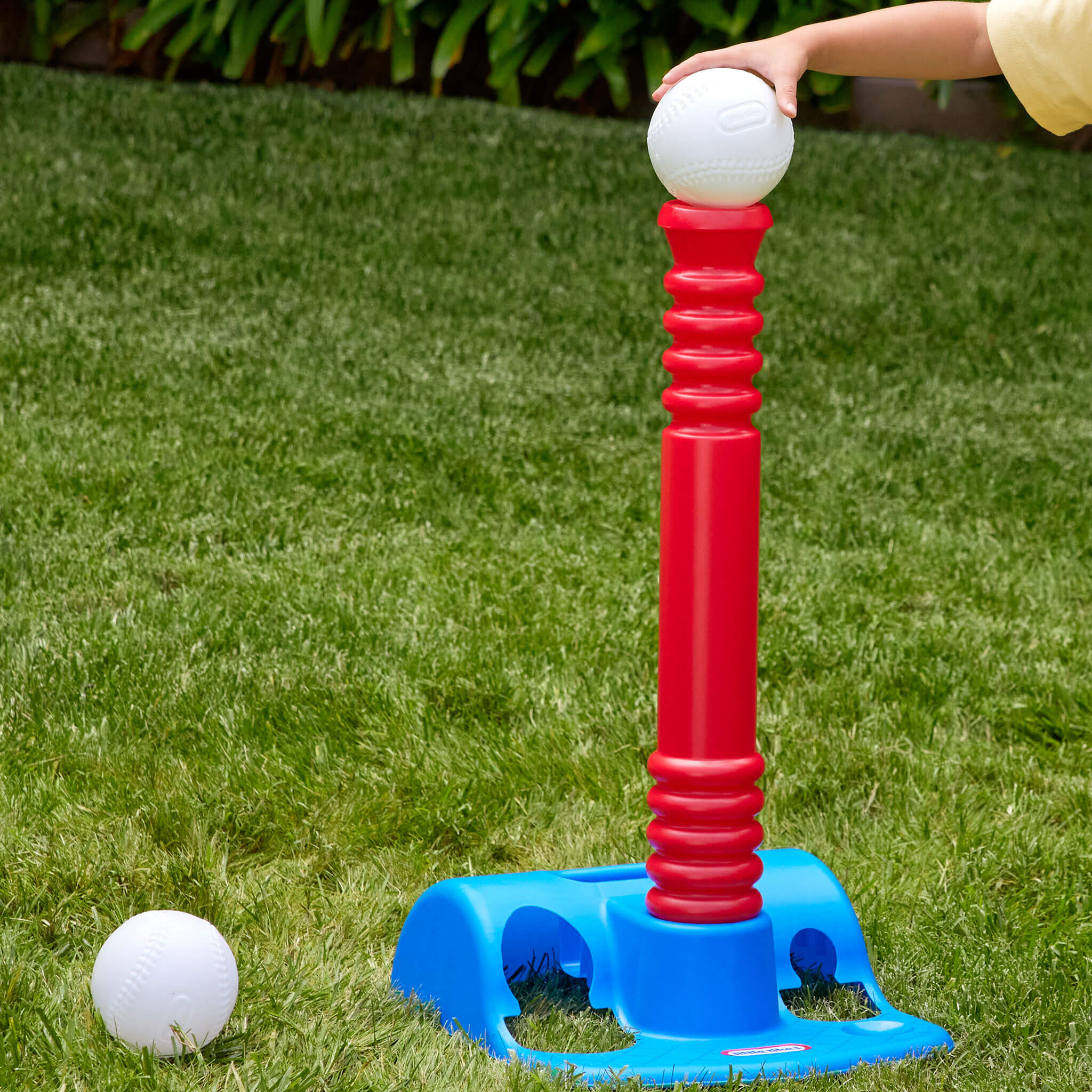 TotSports™ T-Ball Set - Adjustable Tee Set with Oversized Bat and Balls for Solo or Group Batting Practice