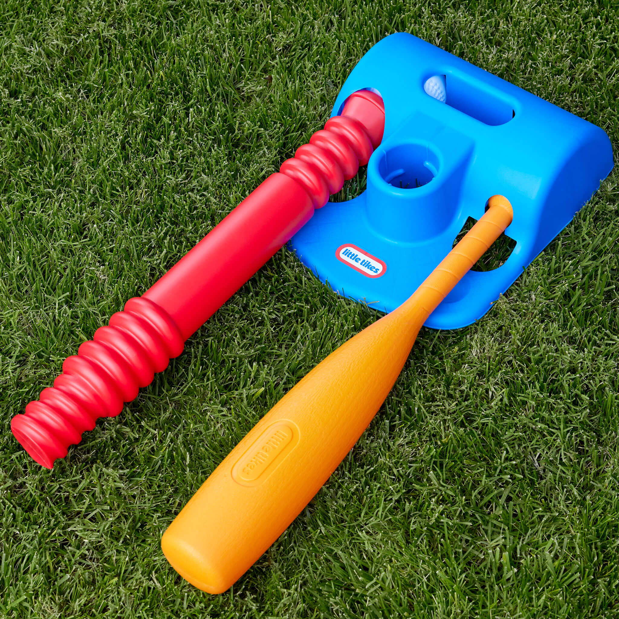 TotSports™ T-Ball Set - Oversized Bat and Ball Set for First Hits for Early Baseball and Softball Practice