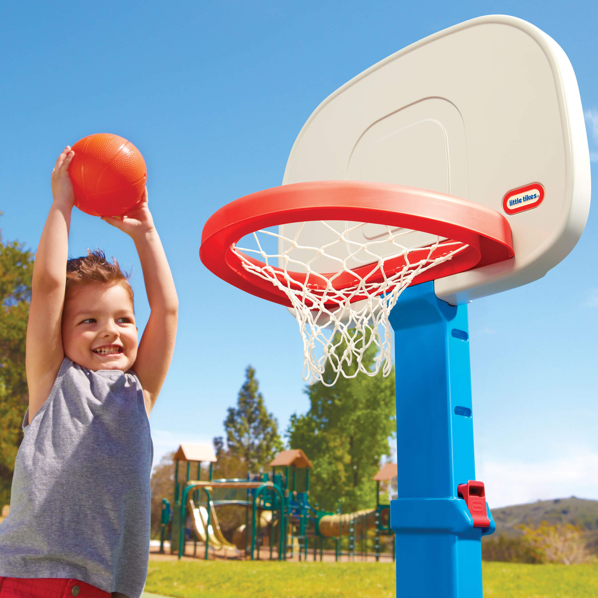 TotSports™ Easy Score™ Basketball Set - Indoor and Outdoor Basketball Set with Kid-Sized Ball for Early Basketball Practice and Active Play