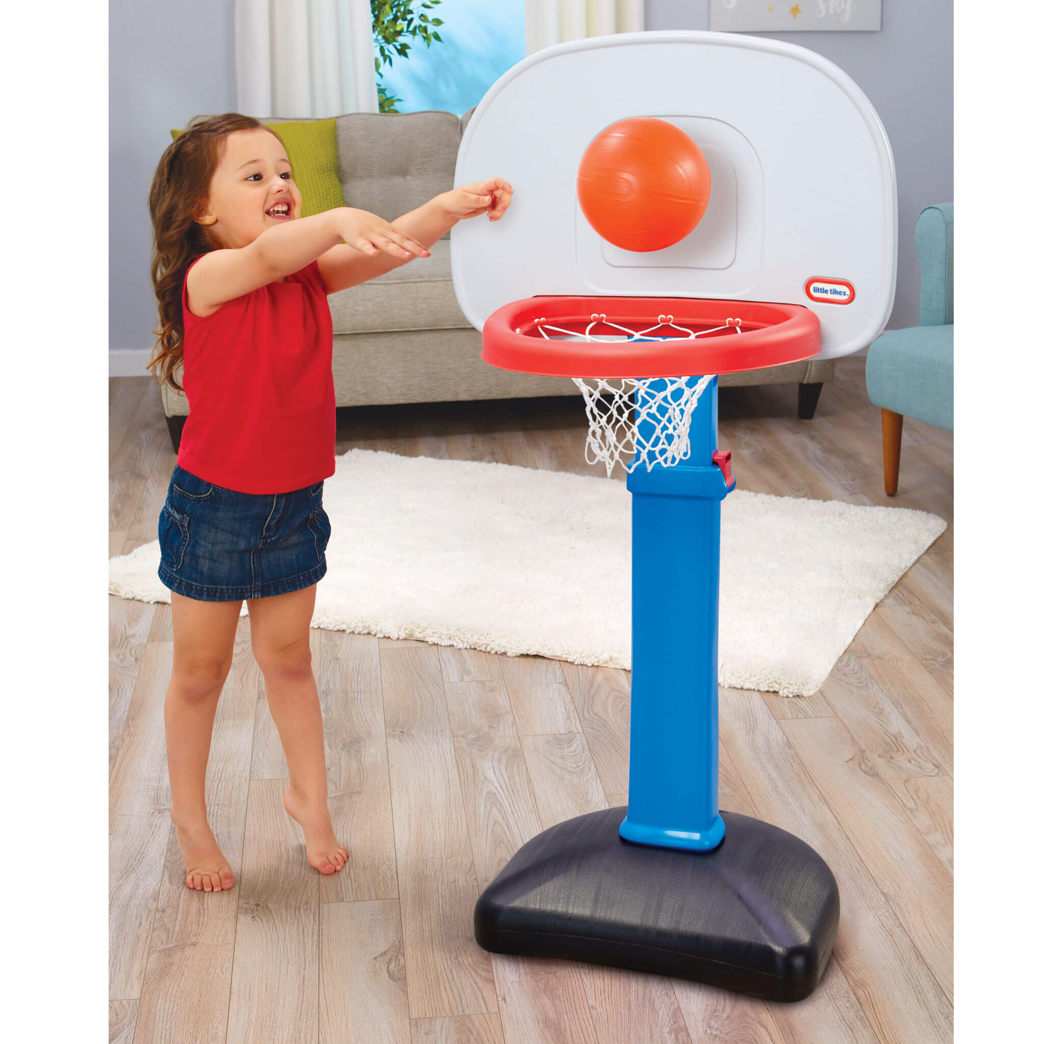 TotSports™ Easy Score™ Basketball Set - Indoor and Outdoor Basketball Set with Kid-Sized Ball for Early Basketball Practice and Active Play