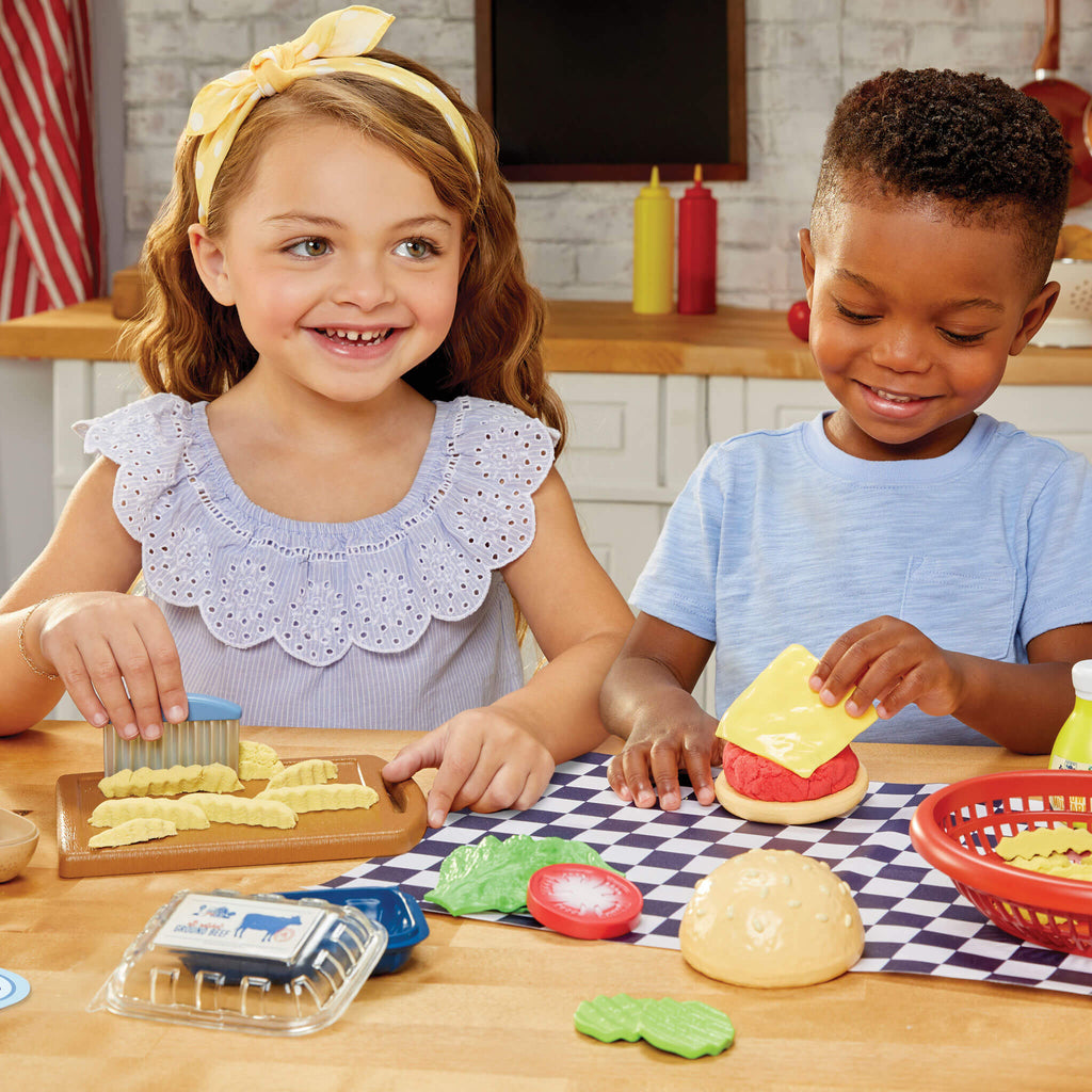 Creative Chefs™ Cheeseburger and Fries Kit - Recipe-Guided Cheeseburger Playset with Utensils for Backyard Barbecue and Restaurant Role Play