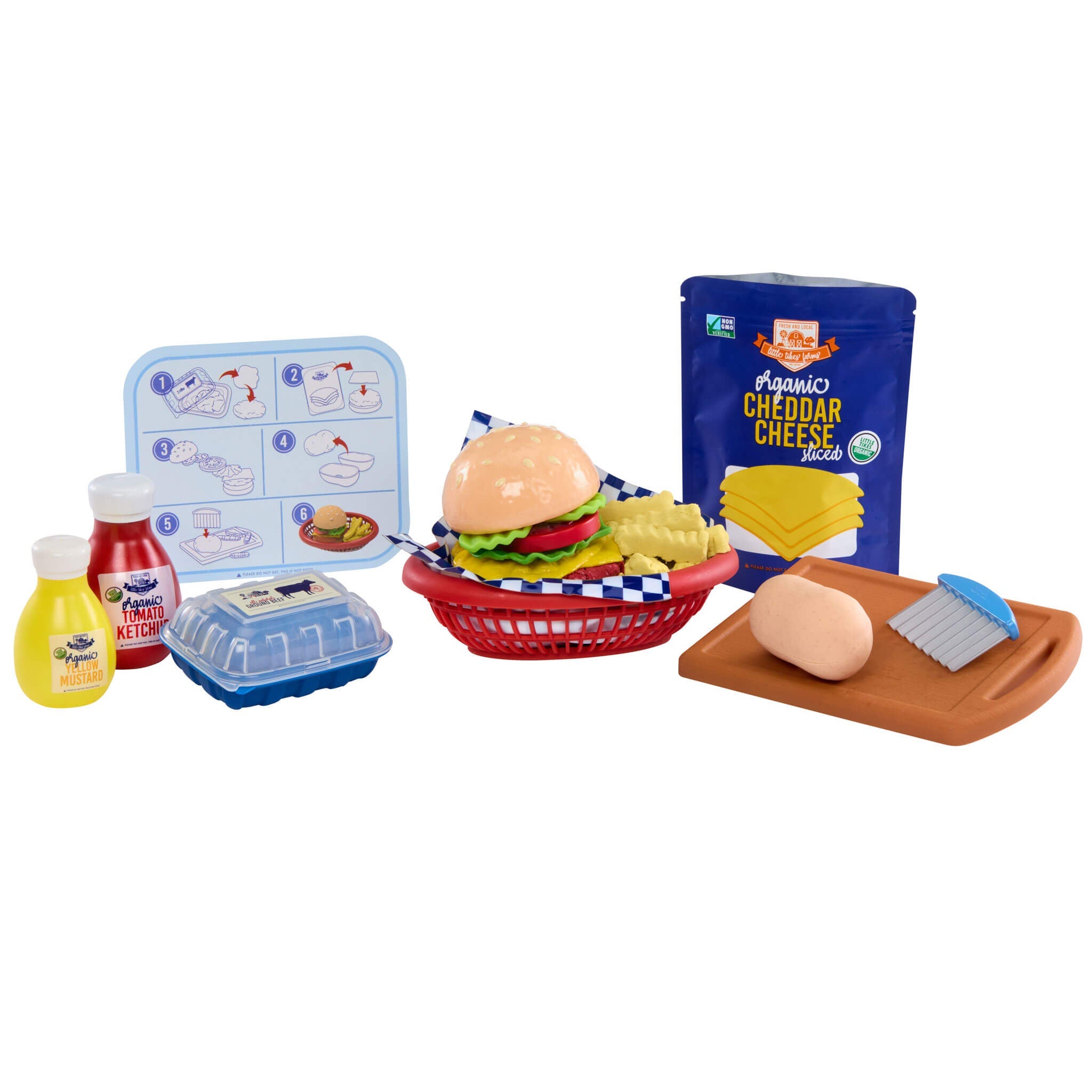 Creative Chefs™ Cheeseburger and Fries Kit - Recipe-Guided Cheeseburger Playset with Utensils for Backyard Barbecue and Restaurant Role Play