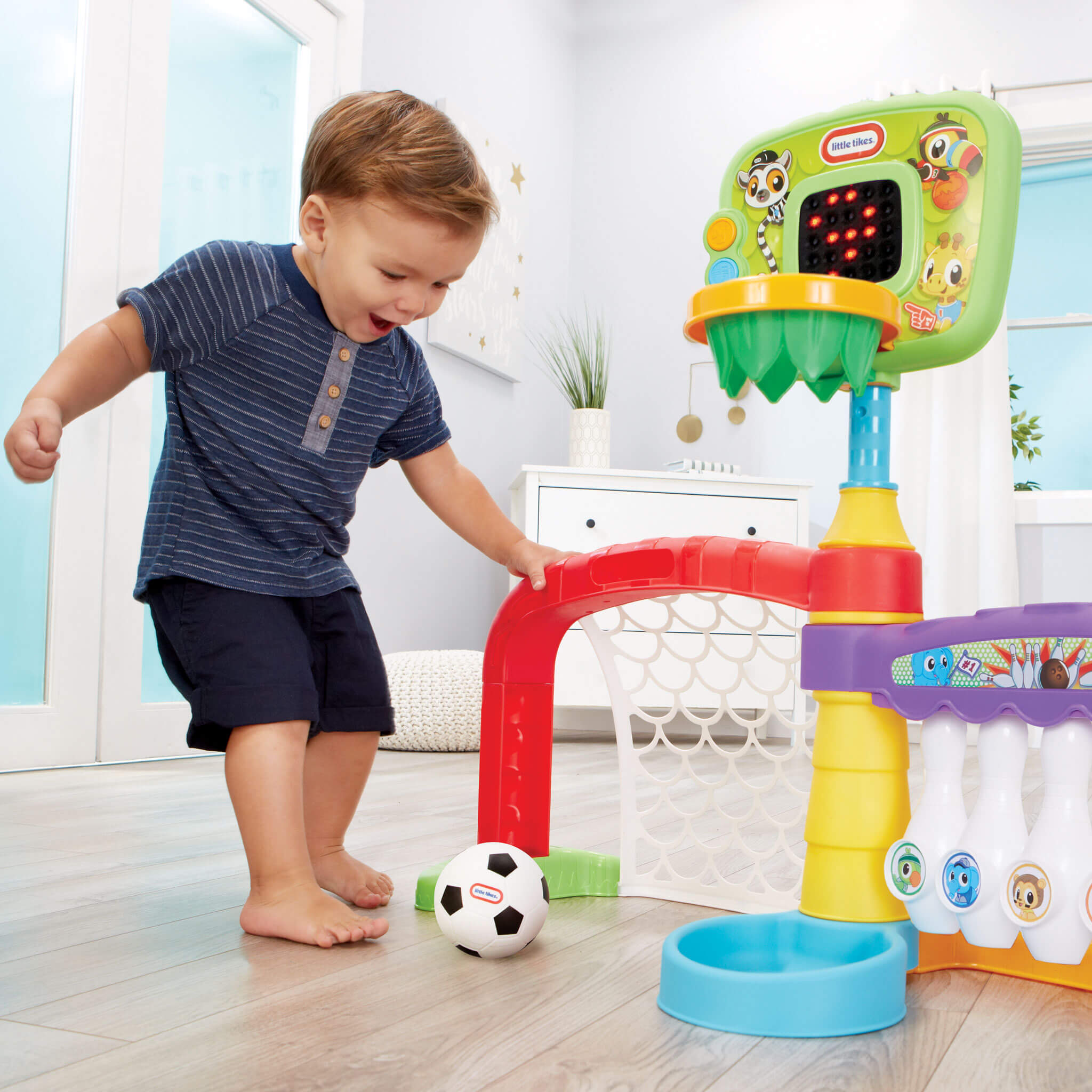 Learn & Play™ 3-in-1 Sports Zone™ - Three-Sport Learning Zone with Lights and Sounds for Active Indoor Play and Motor Practice