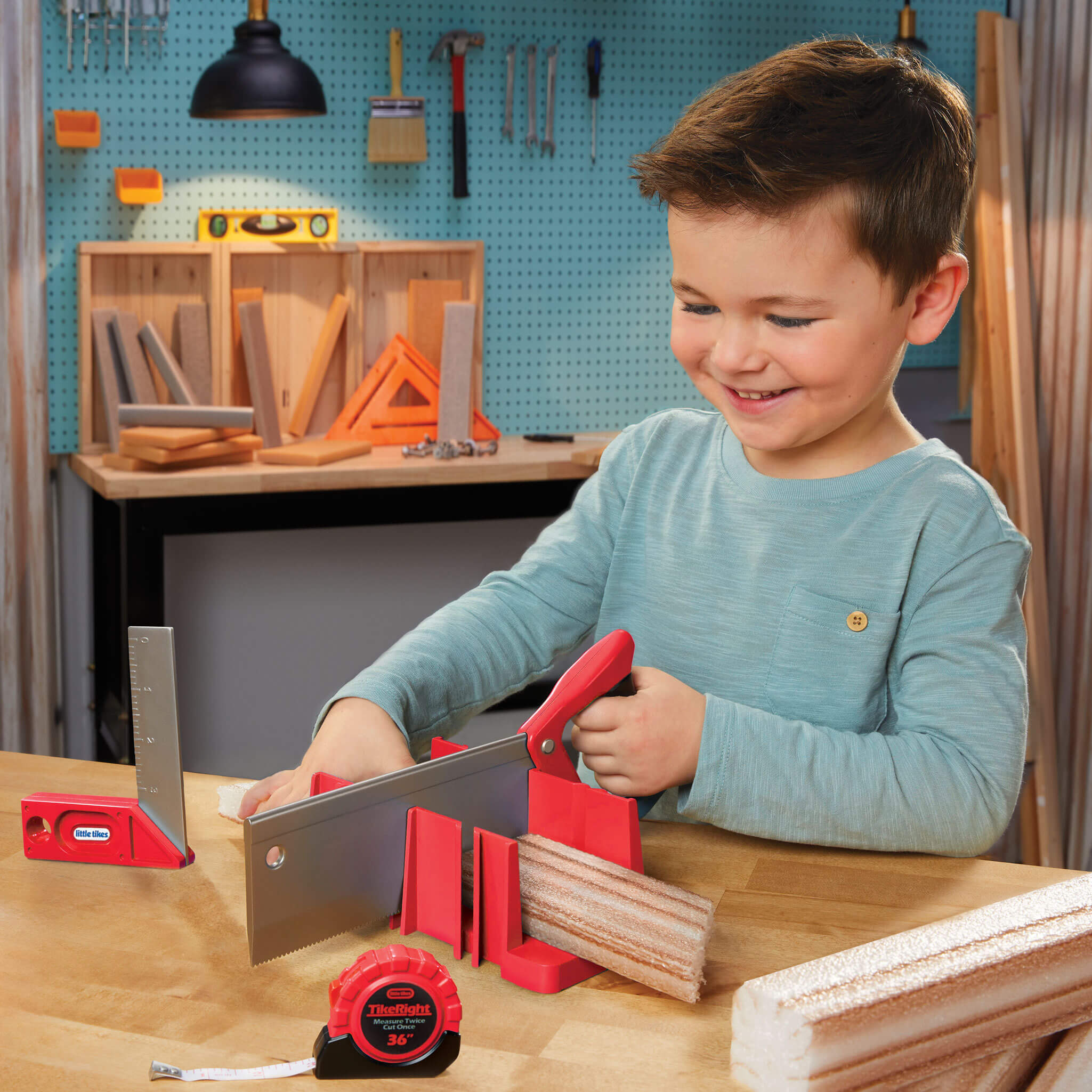 Creative Construction™ Measure and Cut Set - Realistic Measure-and-Cut Tools for Building Play for Early Construction Concepts and Role Play