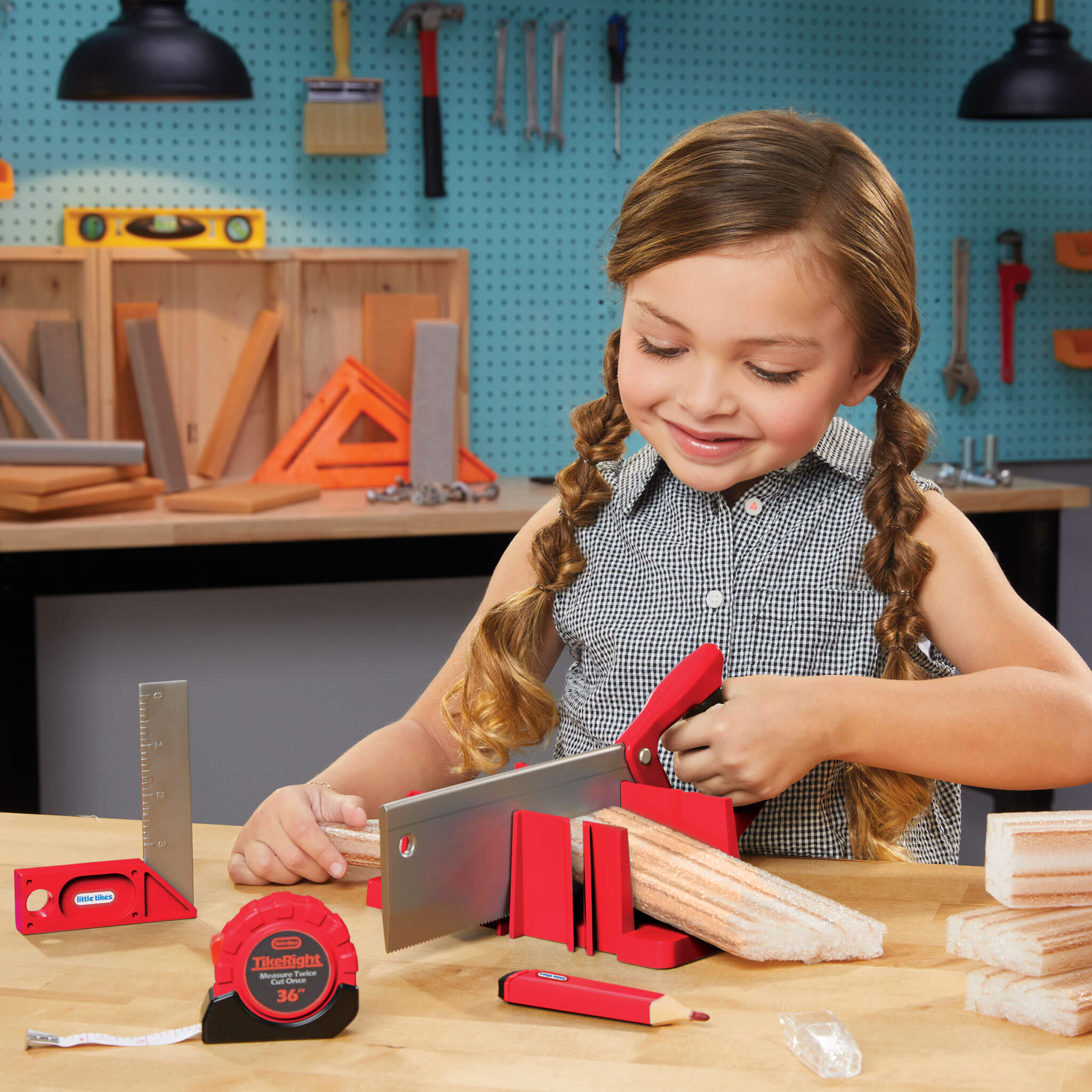 Creative Construction™ Measure and Cut Set - Realistic Measure-and-Cut Tools for Building Play for Early Construction Concepts and Role Play