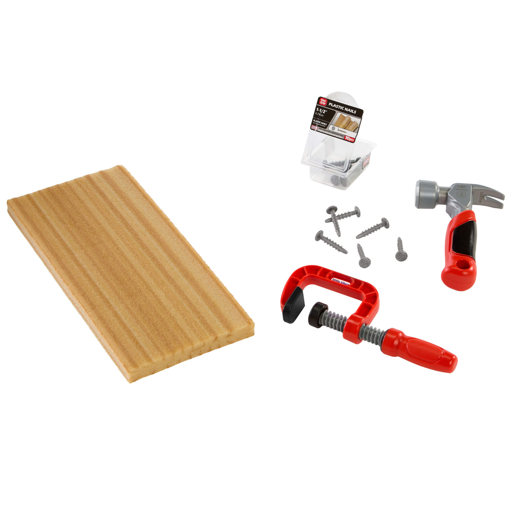 Creative Construction™ Hammer and Nail Set - Mess-Free Hammering Kit with Blueprint Projects for Kid-Friendly Pretend Construction Play