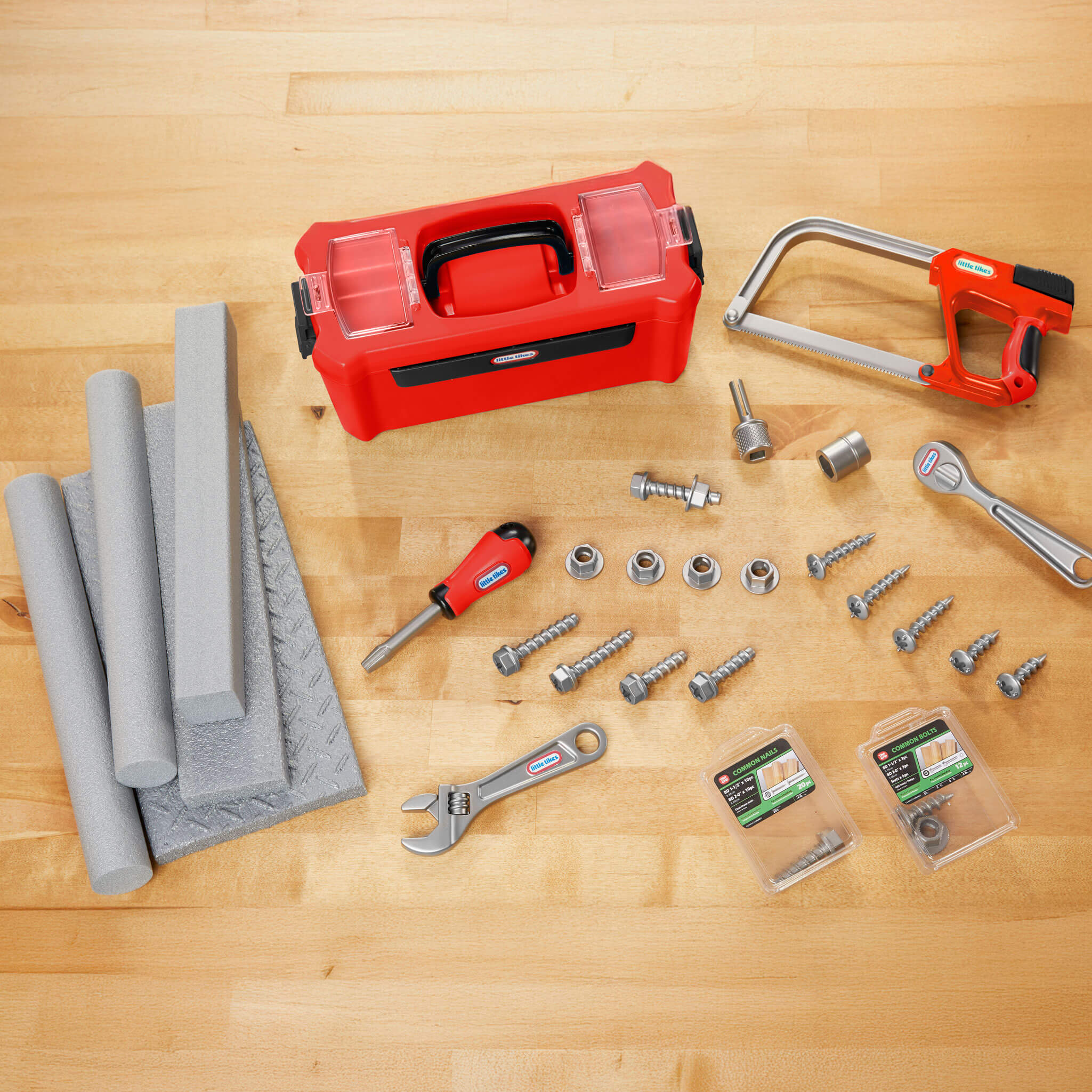 Creative Construction™ Tool Box Set - Kids Tool Box with Realistic Workshop Accessories for Fixing, Building and Construction Role Play