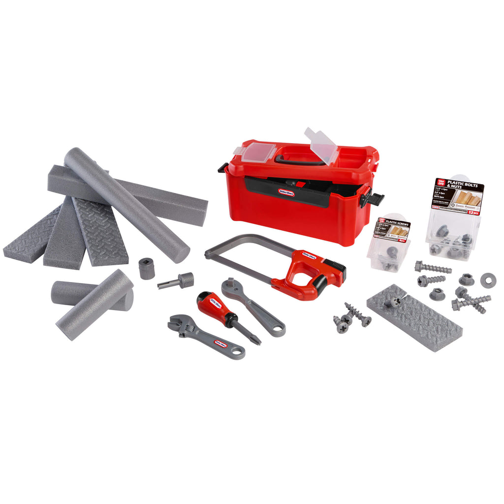 Creative Construction™ Tool Box Set - Kids Tool Box with Realistic Workshop Accessories for Fixing, Building and Construction Role Play