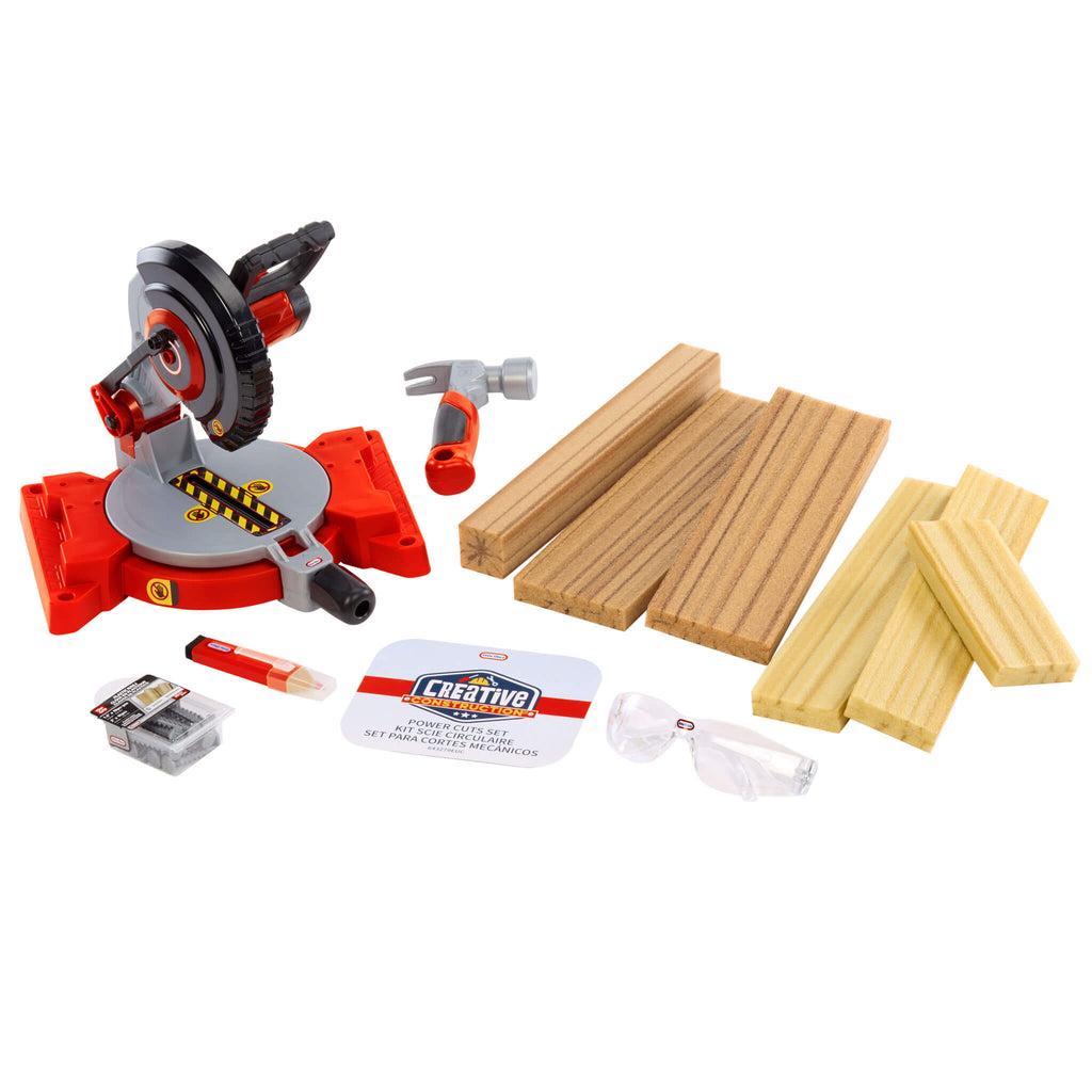 Creative Construction™ Power Cuts Set - Kid-Friendly Cutting Tools and Building Pieces for Workshop Role Play and Creative Projects