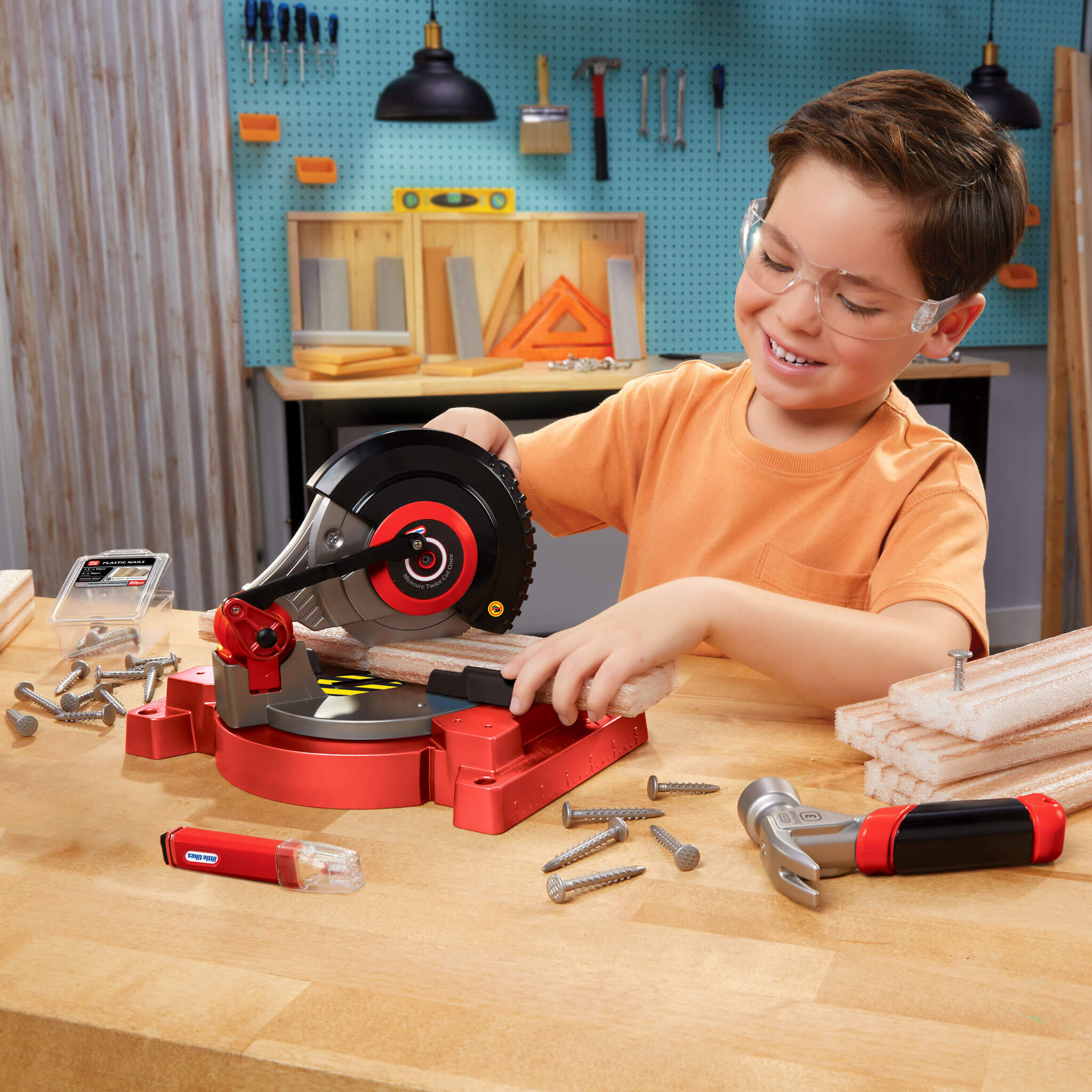 Creative Construction™ Power Cuts Set - Kid-Friendly Cutting Tools and Building Pieces for Workshop Role Play and Creative Projects