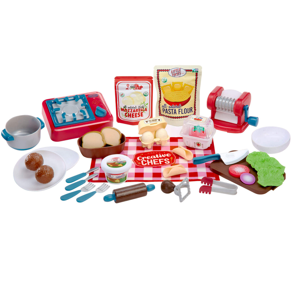 Creative Chefs™ Italian Restaurant Kit - Italian Cooking Kit with Reusable Ingredients for Pretend Pasta Making and Restaurant Role Play