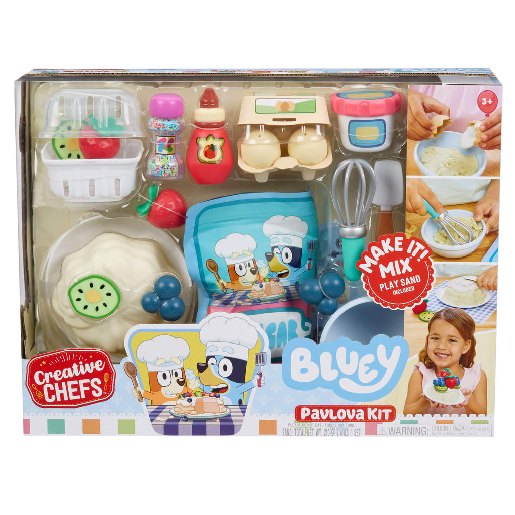 Creative Chefs™ Bluey - Pavlova Kit - Bluey Pavlova Playset with Food and Utensils for Imaginative Baking and Group Play