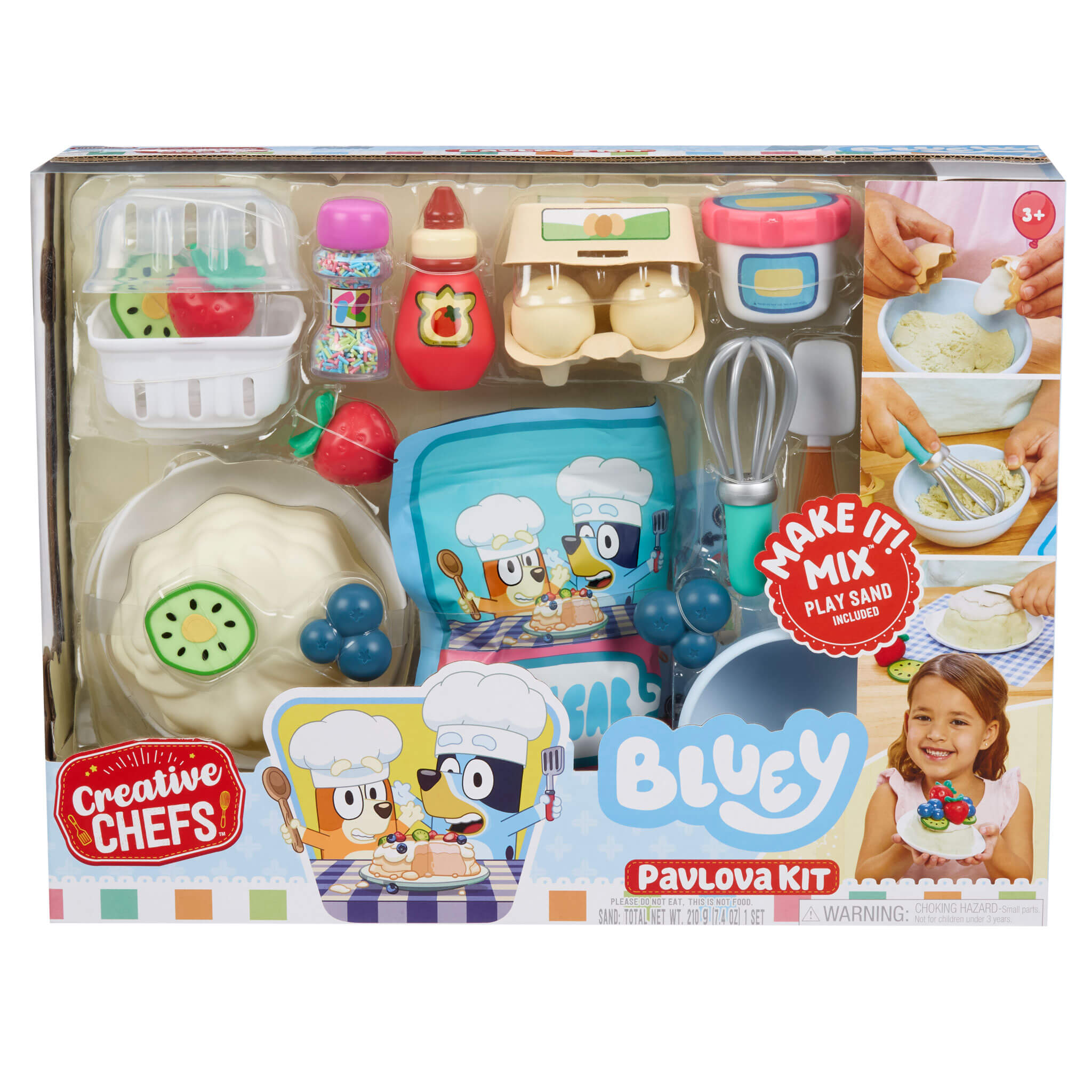 Creative Chefs™ Bluey - Pavlova Kit - Bluey Pavlova Playset with Food and Utensils for Imaginative Baking and Group Play