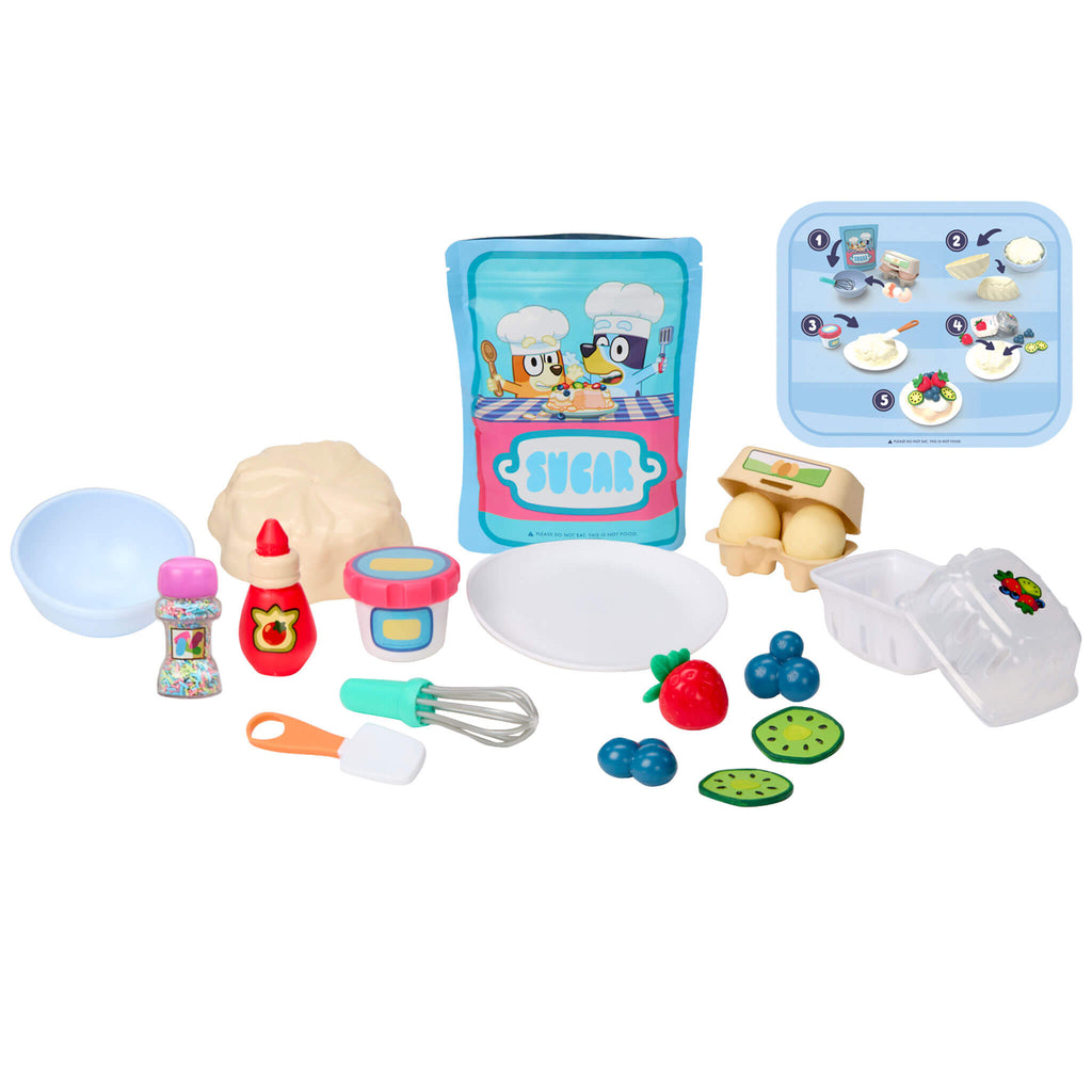 Creative Chefs™ Bluey - Pavlova Kit - Bluey Pavlova Playset with Food and Utensils for Imaginative Baking and Group Play