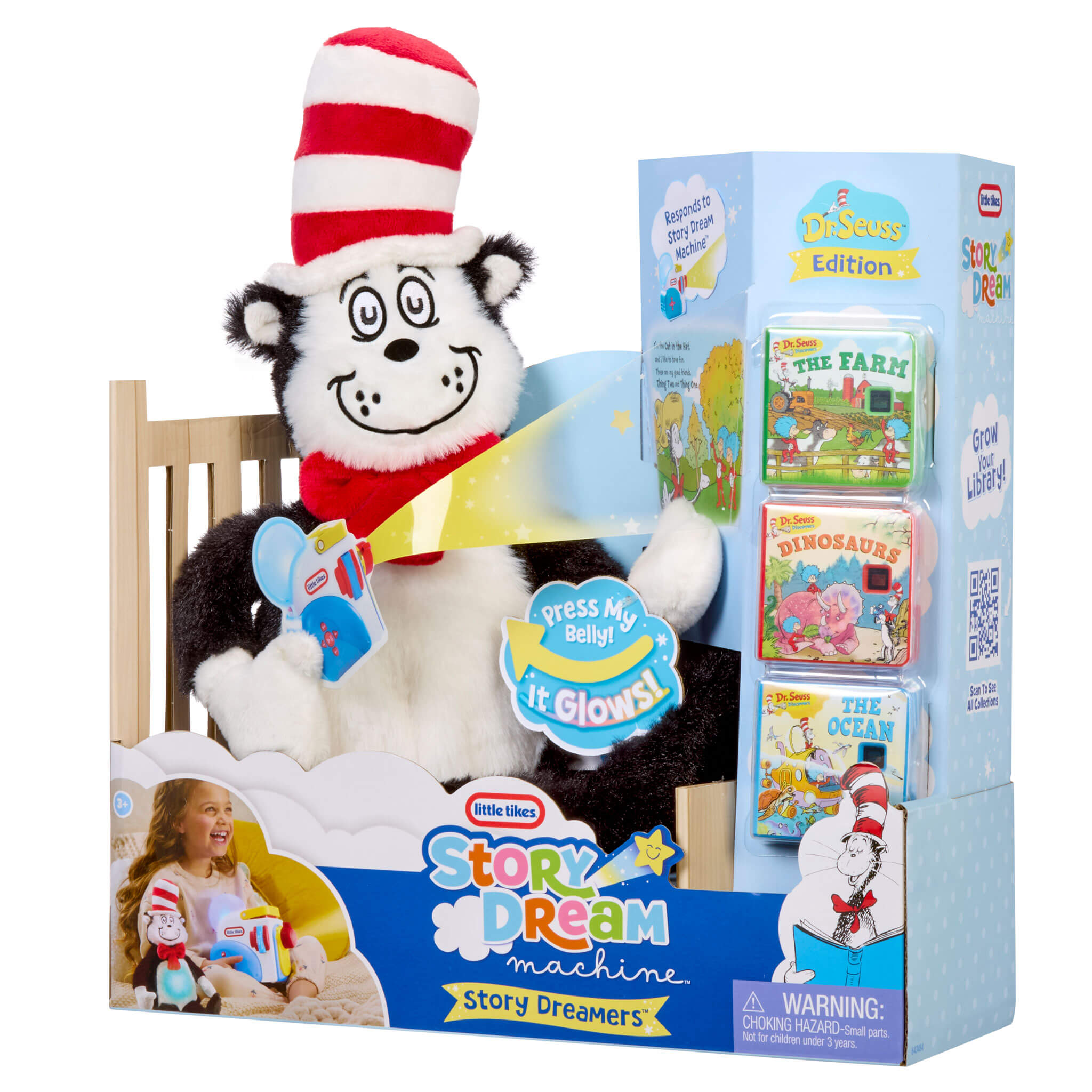 Story Dreamers™ Cat in the Hat Plush™ - Cat in the Hat Plush with Music and White Noise Modes for Responsive Storytime and Cuddly Play