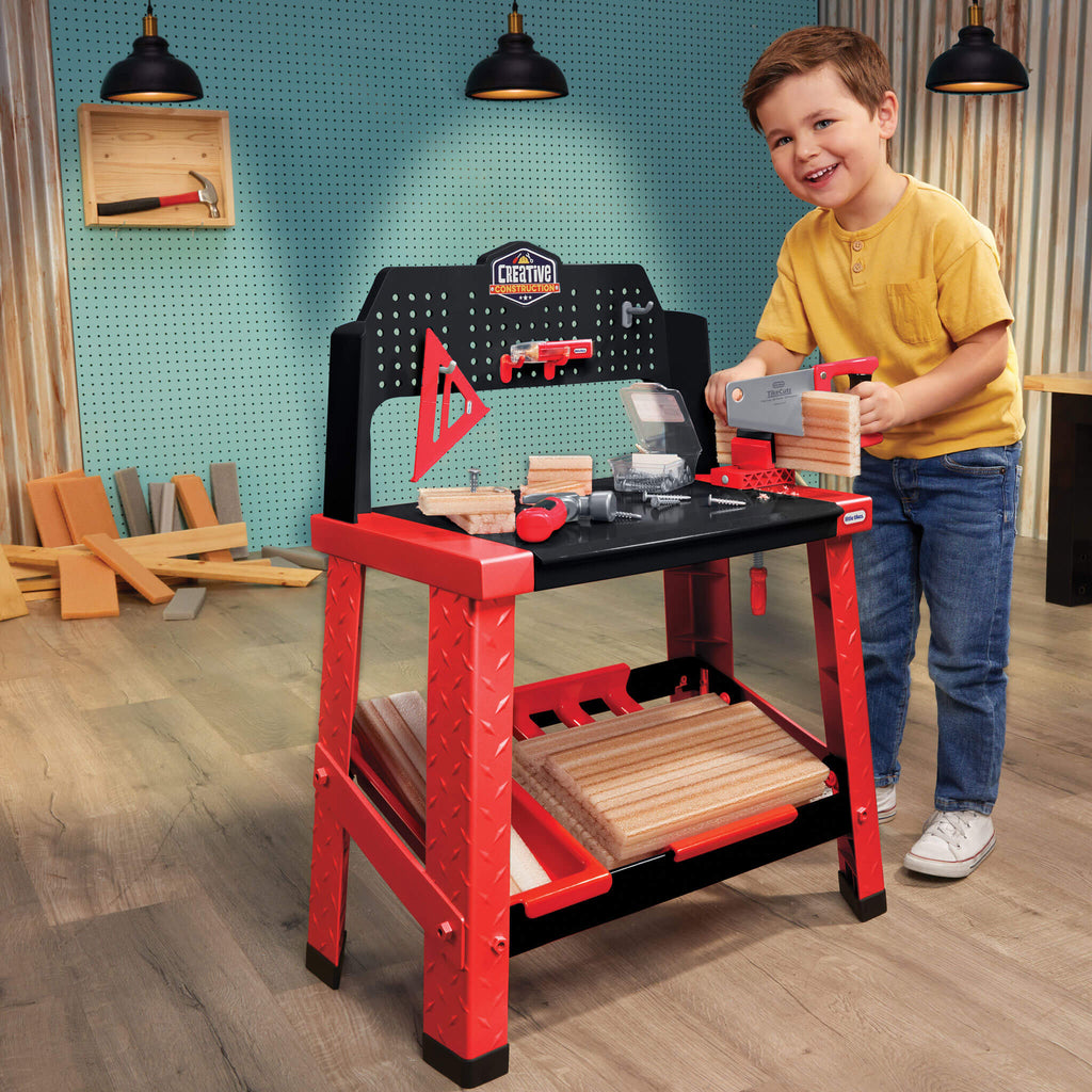 Creative Construction™ Workbench - Hands-On Construction Station for Young Builders for Open-Ended Workshop and Project Play