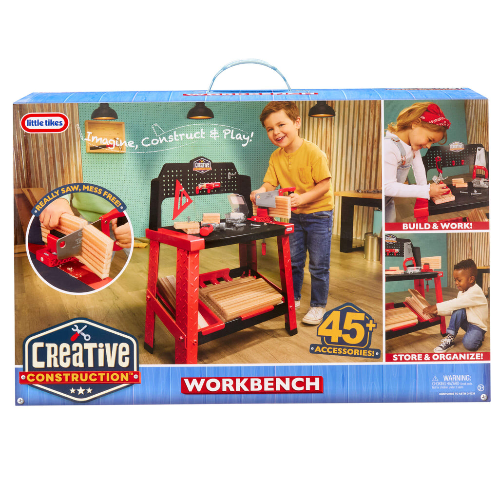 Creative Construction™ Workbench - Hands-On Construction Station for Young Builders for Open-Ended Workshop and Project Play