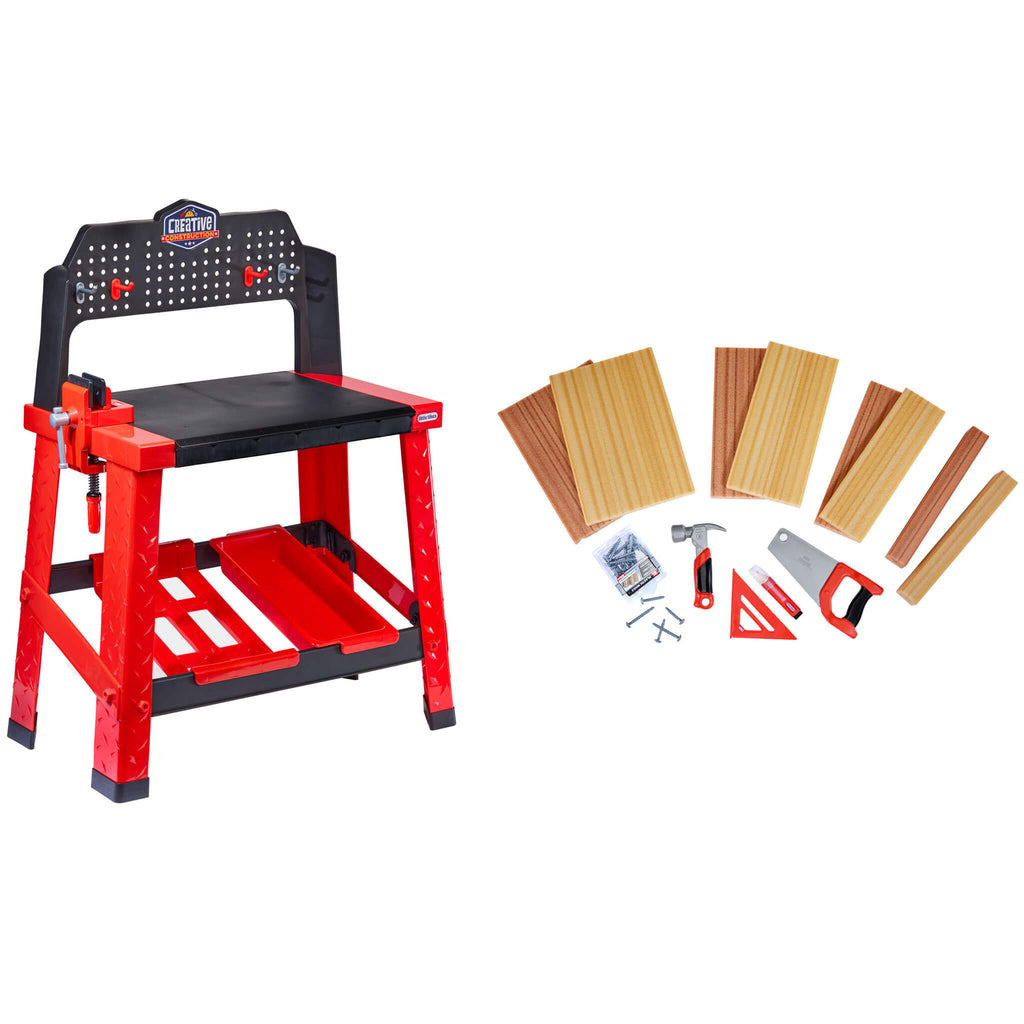 Creative Construction™ Workbench - Hands-On Construction Station for Young Builders for Open-Ended Workshop and Project Play