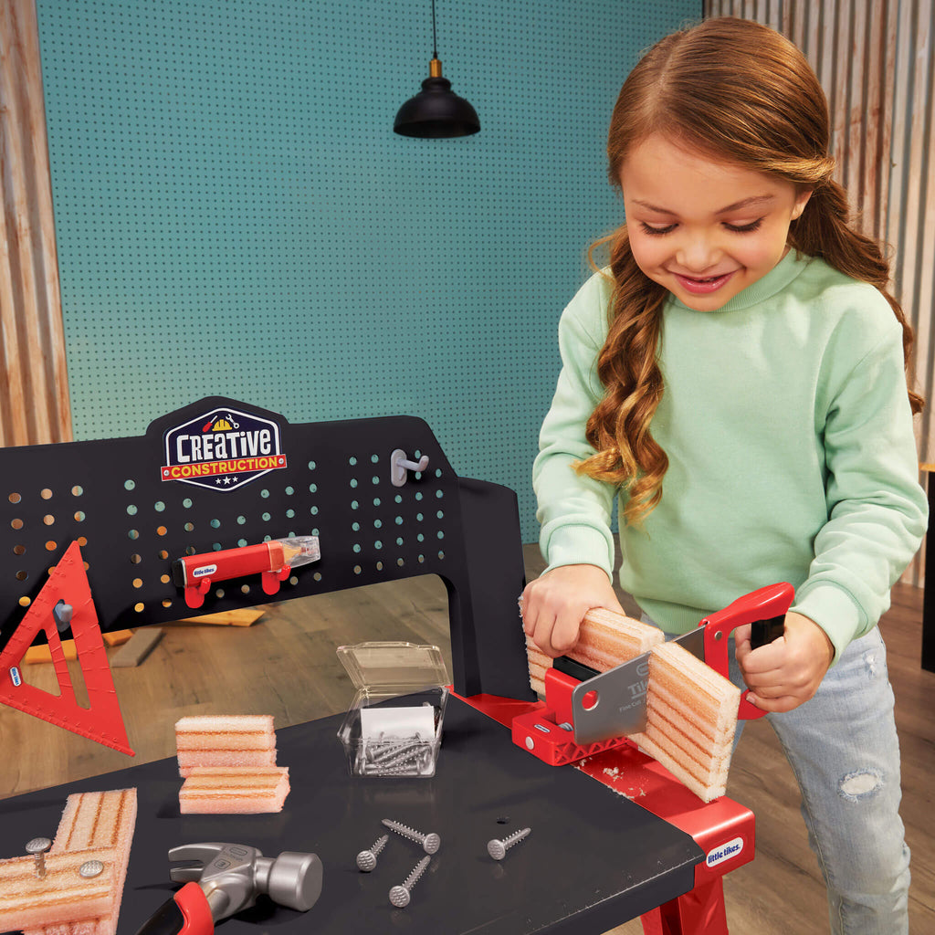 Creative Construction™ Workbench - Hands-On Construction Station for Young Builders for Open-Ended Workshop and Project Play