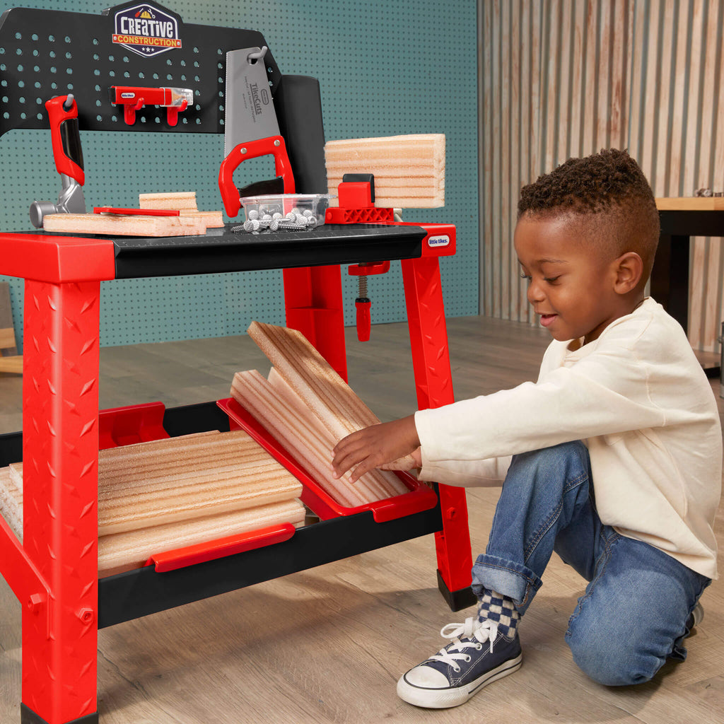 Creative Construction™ Workbench - Hands-On Construction Station for Young Builders for Open-Ended Workshop and Project Play