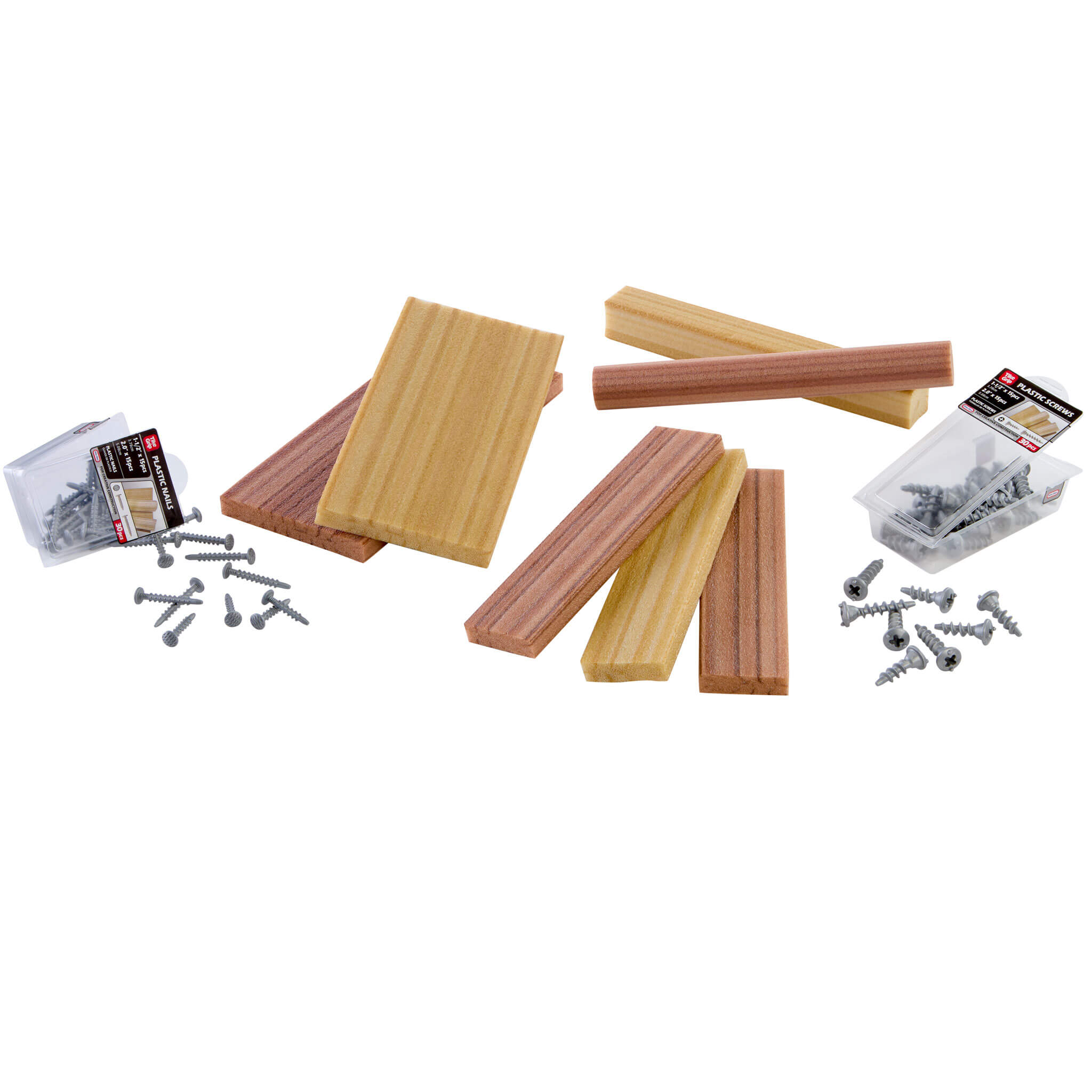 Creative Construction™ Wood, Nails and Screw Bundle - Wood, Foam Nails and Screws for Creative Projects for Hands-On Construction and Building Ideas