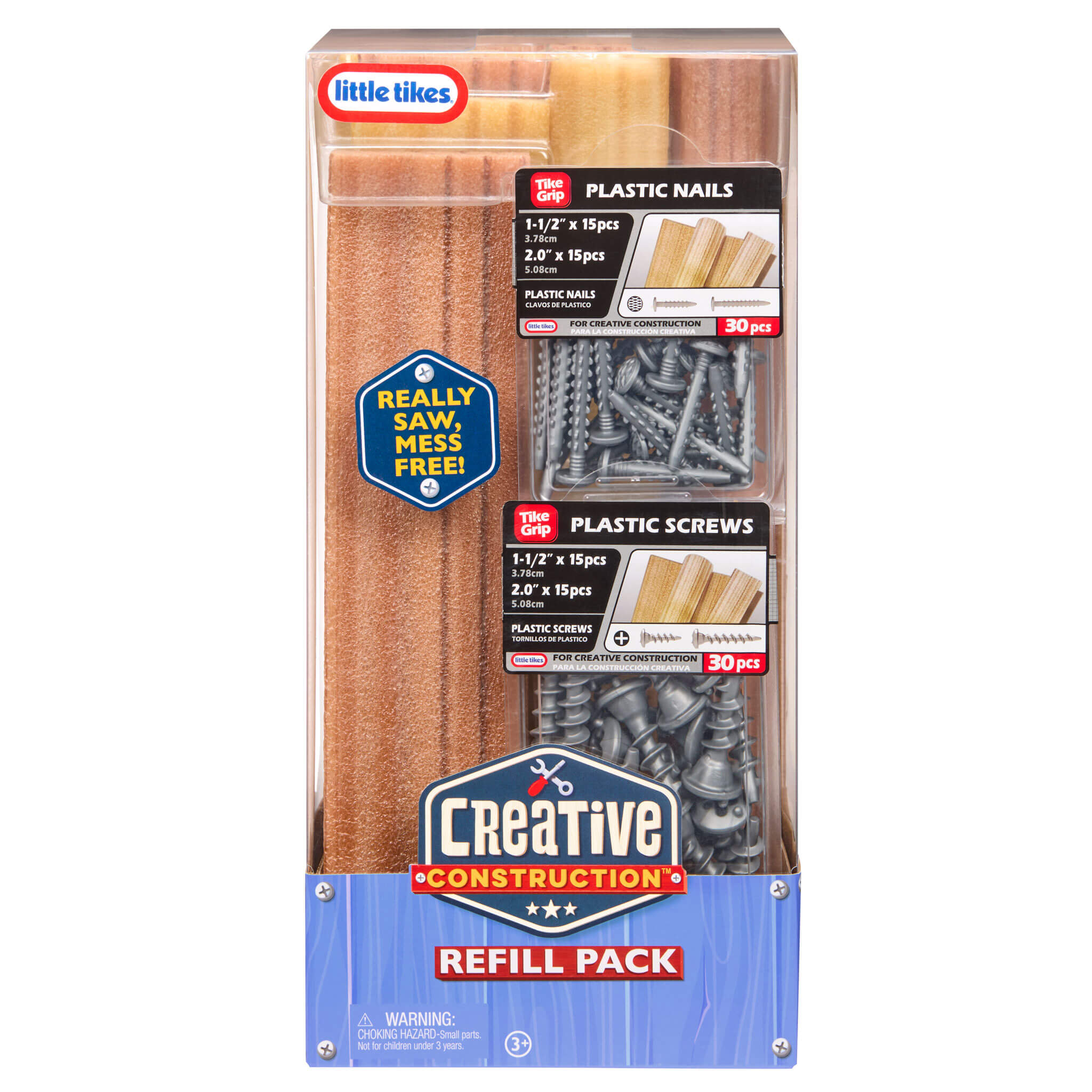 Creative Construction™ Wood, Nails and Screw Bundle - Wood, Foam Nails and Screws for Creative Projects for Hands-On Construction and Building Ideas