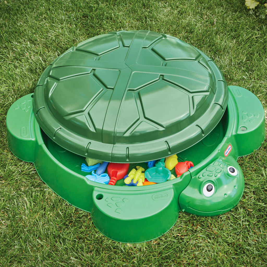 Turtle Sandbox - Classic Turtle Sandbox with Built-In Seats for Backyard Digging, Building and Sensory Play
