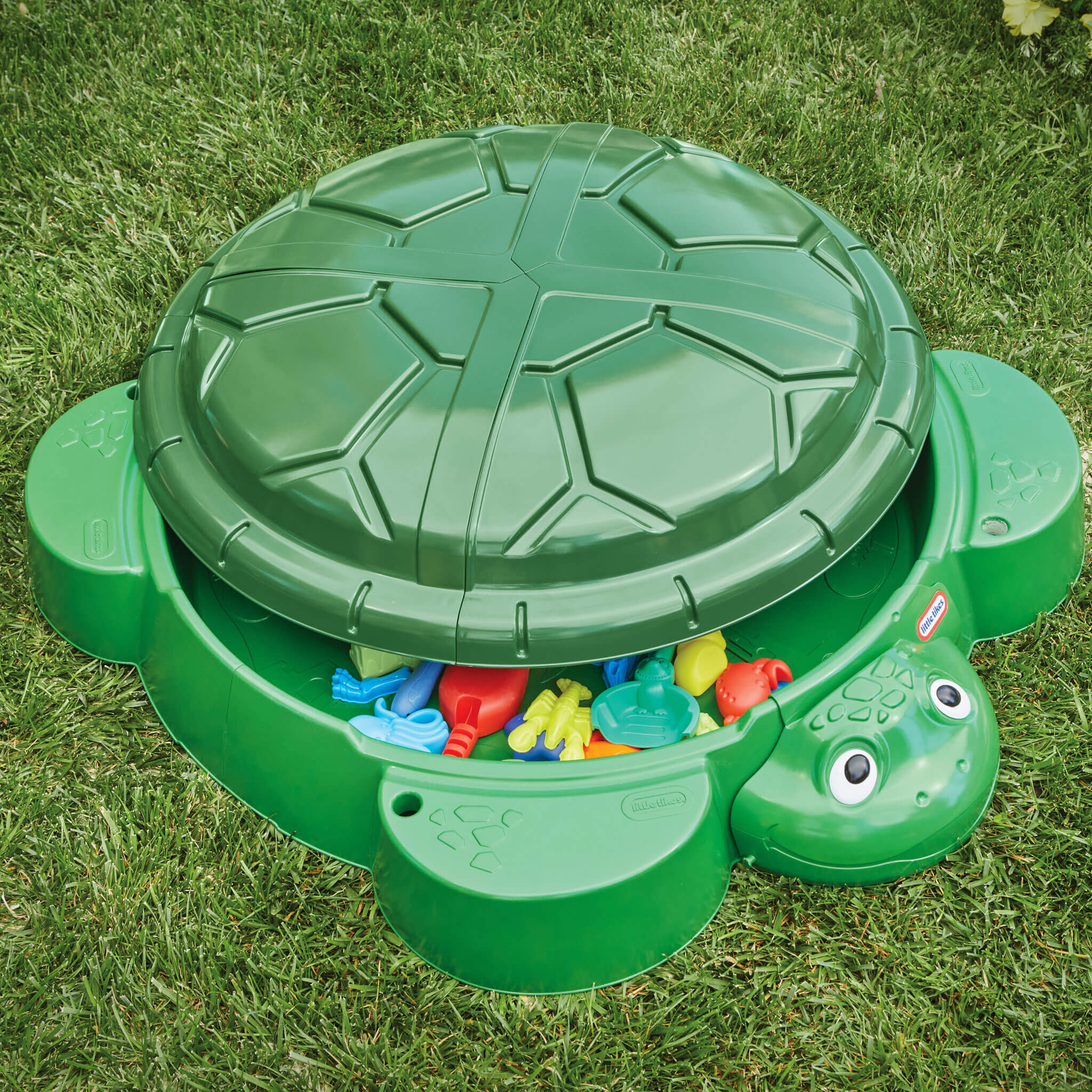Turtle Sandbox - Classic Turtle Sandbox with Built-In Seats for Backyard Digging, Building and Sensory Play