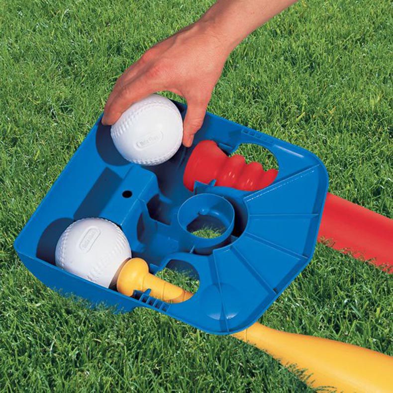TotSports™ T-Ball Set - Adjustable Tee Set with Oversized Bat and Balls for Solo or Group Batting Practice